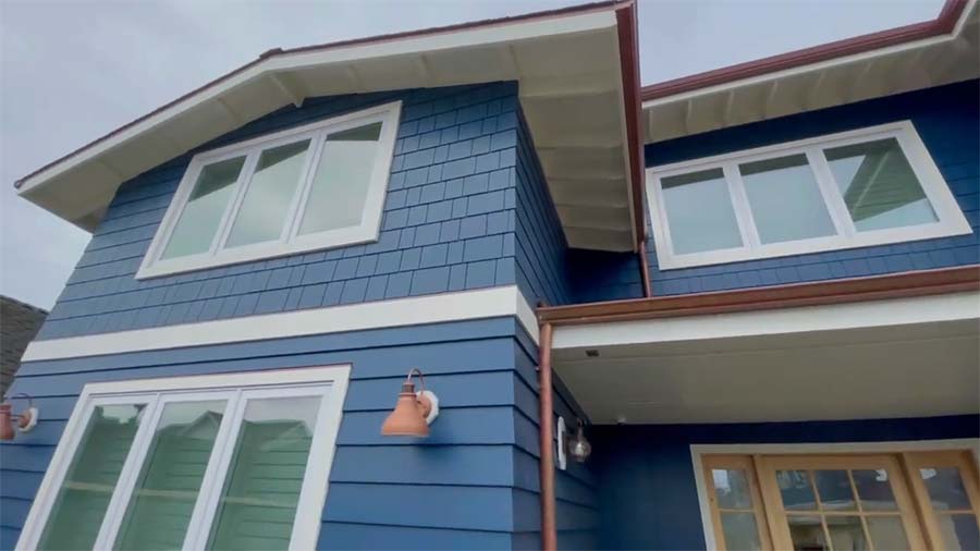 James Hardie Shingle siding with a combination of James Hardie Artisal lap siding from the Aspyre collection.